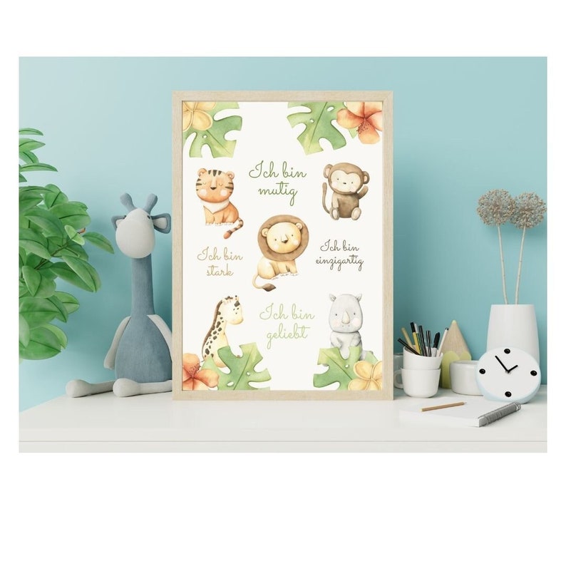 Poster Affirmation "Zootiere"